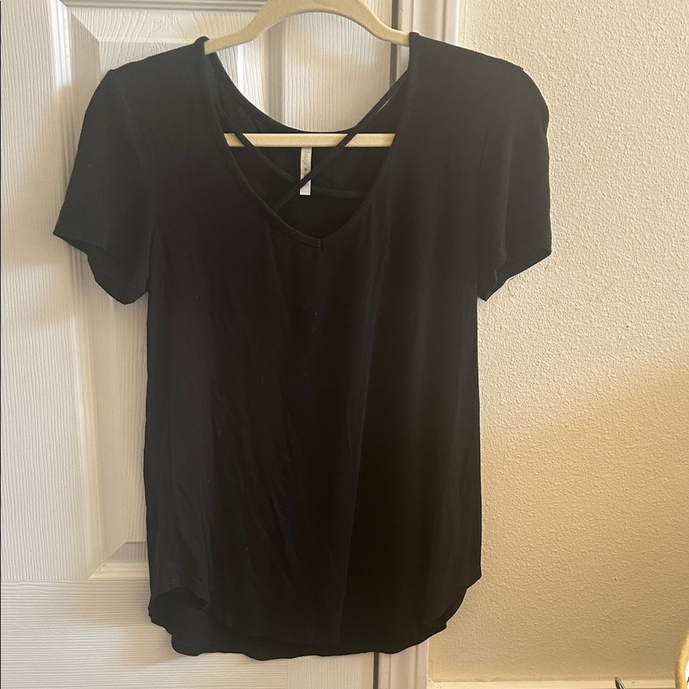 Classic Black V-Neck Women's Top